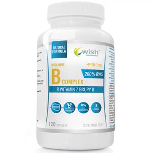 Witamina B Complex 200% RWS B1 B2 B3 B5 B6 B7 B9 B12 + Prebiotyk 120 kapsułek