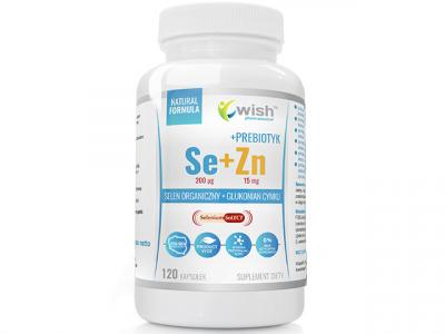 Selen Organiczny 200mcg + Cynk 15mg+ Prebiotyk Produkt Vege 120Kapsułek