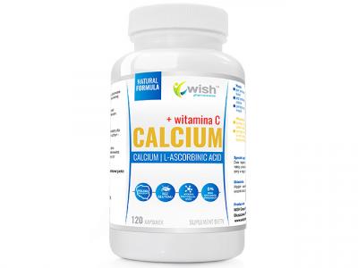 Calcium Wapń 800mg, Witamina C 200mg 120 Kapsułek 