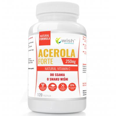 ACEROLA 250mg Naturalna Witamina C DO SSANIA 120 pastylek