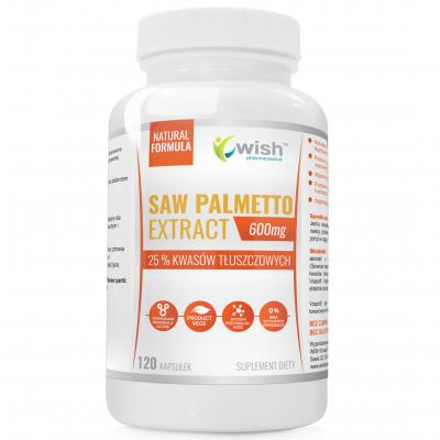 SAW PALMETTO 600mg PALMA SABAŁOWA PROSTATA PRODUKT VEGE 120 kapsułek
