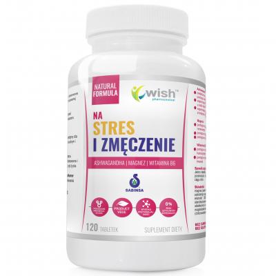 STRES ZMĘCZENIE Ashwagandha + Magnez + Witamina B6 120 tabletek