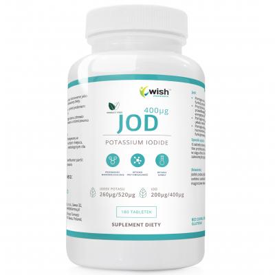 JOD JODEK POTASU MEGA DAWKA 400µg TARCZYCA 180 tabletek Produkt Vege