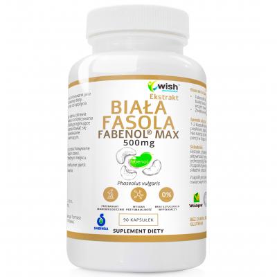 BIAŁA FASOLA Fabenol Max 500mg Ekstrakt Glukoza 90 kapsułek