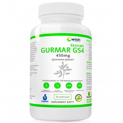 Gurmar GS4 75% kwasów gymnemowych Cukier Apetyt 90 kapsułek