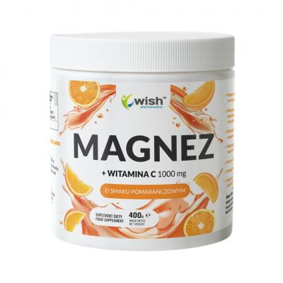 Pomarańczowy MAGNEZ w proszku 400g WITAMINA C stres zmęczenie cytrynian