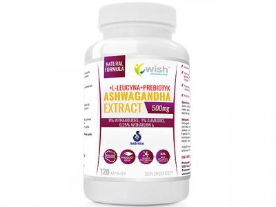 Ashwagandha Ekstrakt 500mg 9% Withanolides Żeń Szeń Indyjski 120 kapsułek
