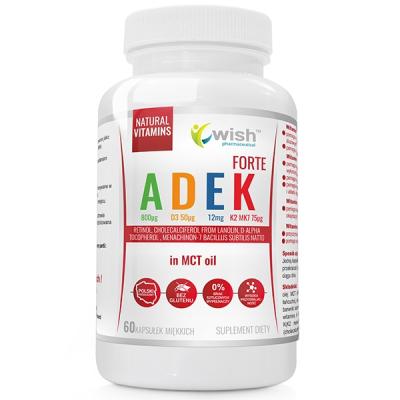 Witamina ADEK Complex A D3 E K2 MK-7 w oleju MCT 60 Kapsułek 
