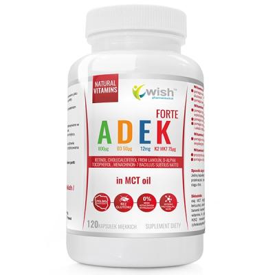 Witamina ADEK Complex A D3 E K2 MK-7 w oleju MCT 120 Kapsułek 