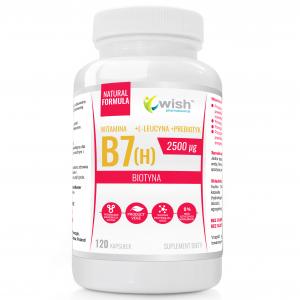 WITAMINA B7(H) BIOTYNA 2500µg SKÓRA WŁOSY PAZNOKCIE 120 kapsułek Produkt Vege