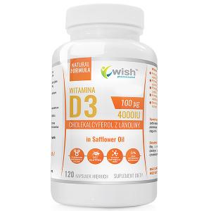 WITAMINA D3 4000IU 100µg w oleju z krokosza barwierskiego MEGA DAWKA 120 kapsułek miękkich (Softgel)