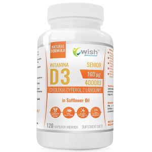 WITAMINA D3 4000IU 100µg w oleju z krokosza barwierskiego SENIOR 120 kapsułek miękkich (Softgel)