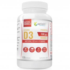 WITAMINA D3 4000IU 100µg MEGA DAWKA 100% WEGAN 120 kapsułek