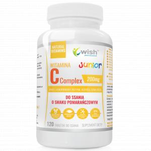 NATURALNA WITAMINA C COMPLEX  JUNIOR 200mg + RUTYNA TABLETKI DO SSANIA O SMAKU POMARAŃCZOWYM PRODUKT VEGE 120 tabletek