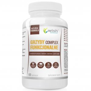 Grzyby Funkcjonalne Complex Cordyceps Reishi  Shiitake Maitake Lion’s Mane Produkt Vege 60 kapsułek
