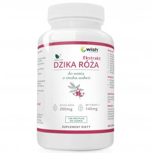 Dzika Róża 70 % Naturalna Witamina C do ssania o smaku szałwii Produkt Vege 120 pastylek