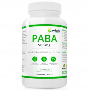 PABA 500mg Witamina B10 ELIKSIR MŁODOŚCI Piękna SKÓRA WŁOSY Vege 120 kapsułek