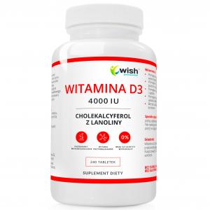 Witamina D3 4000 IU Forte 240 tabletek Wzmocnij ODPORNOŚĆ KOŚCI Dobry NASTRÓJ