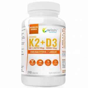 Witamina K2 MK-7 z NATTO + D3 4000IU ODPORNOŚĆ ZDROWE KOŚCI MIĘŚNIE 240 tabletek