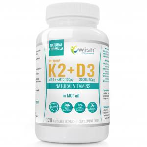 Witamina K2 MK-7 100mcg + D3 2000IU 50mcg w oleju MCT (olej kokosowy) 120 Kapsułek
